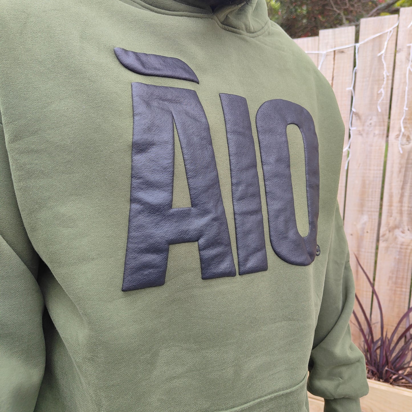 Khaki Green Block Unisex Oversized Āio Hoodie